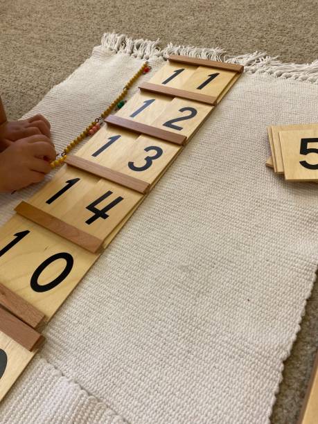 istock Montessori material Segen wood board # 1 with golden material 1884834278