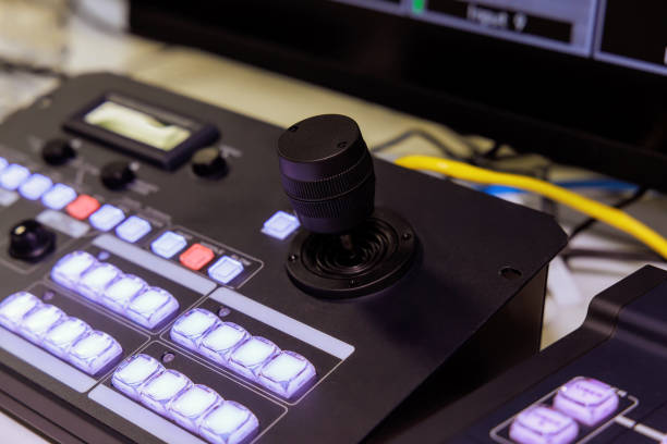 istock Video switcher controls video panel that is used to broadcast live a stream video 1884873940