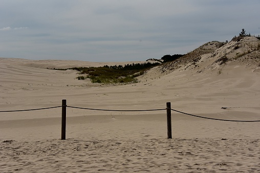 moving sand dunes near the city of Léba in Poland.