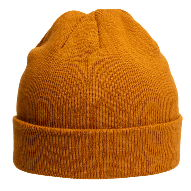 istock Mustard Yellow Knit Beanie Isolated on White 1884947567