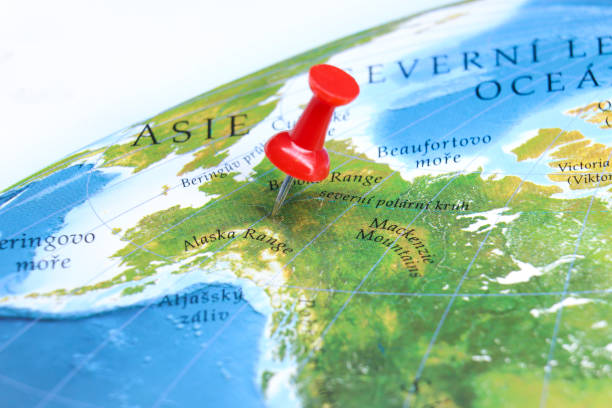 istock Alaska Range pin on map of America 1884953945