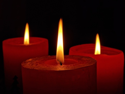 Three red candles