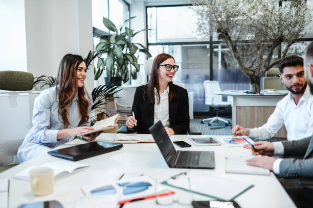 istock Female CEO Satisfied With Her Business Team 1885016546