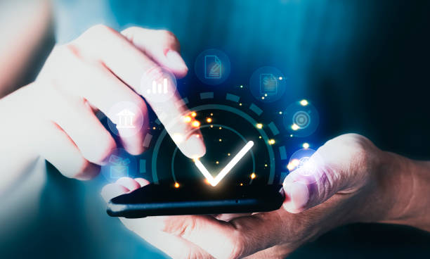 istock Use smartphone management target idea icon which for planning development leadership and customer target group, start up new business concept. 1885019159