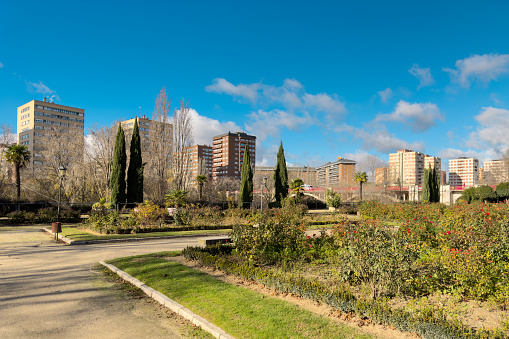The gardens of La Rosaleda in the city of Valladolid, Spain. High quality photography