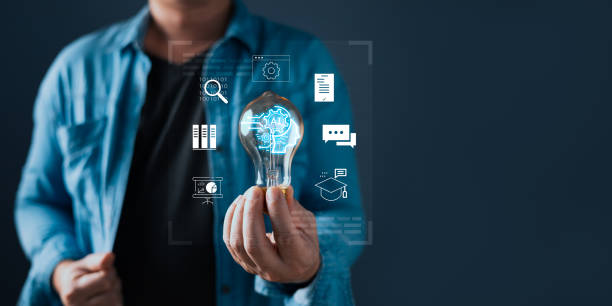 istock a person hold lightbulb Ai icon.new technology big data and business process strategy, customer service management.Digital transformation change management,internet of things.cloud computing.Ai technology 1885043097