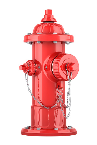 Fire hydrant. 3D rendering isolated on white background