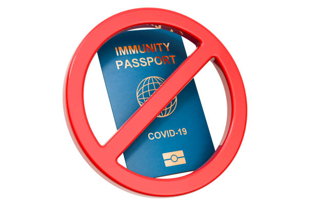istock Immunity passport with prohibition sign. 3D rendering 1885091723