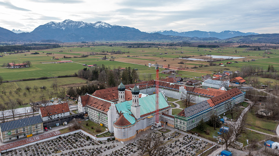 Aerial view of Gottweig Abbey, Austria