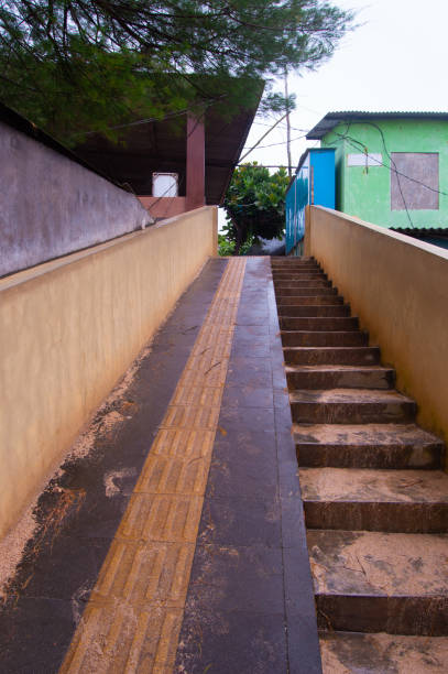 istock view of the stairs with the disabled path on the other side 1885111307
