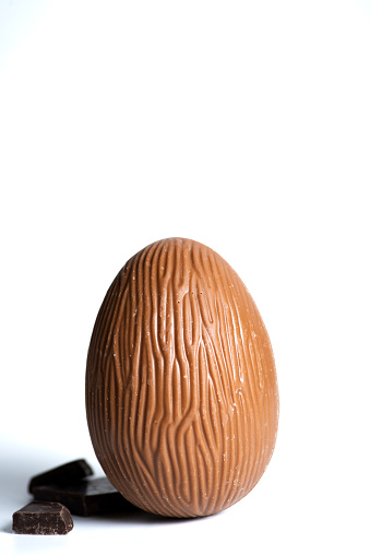 Chocolate Easter egg isolated on white