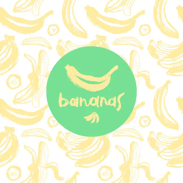 Vector illustration of Vector banana seamless pattern for tropical banner design. Banana background.