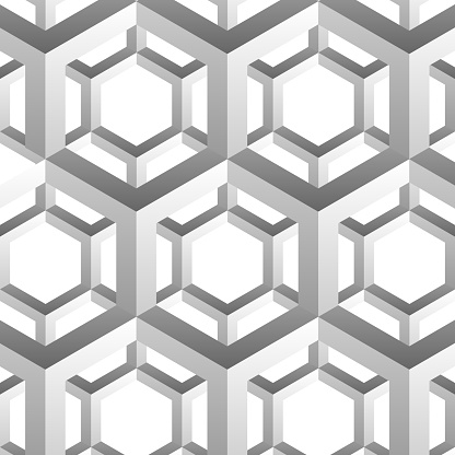 Vector two layers of 3D hex pattern
