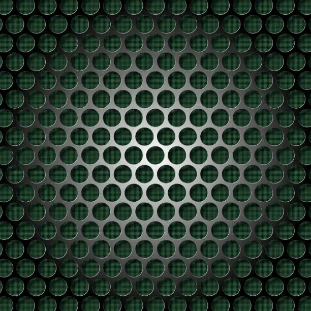 Vector illustration of Metal grid of circles