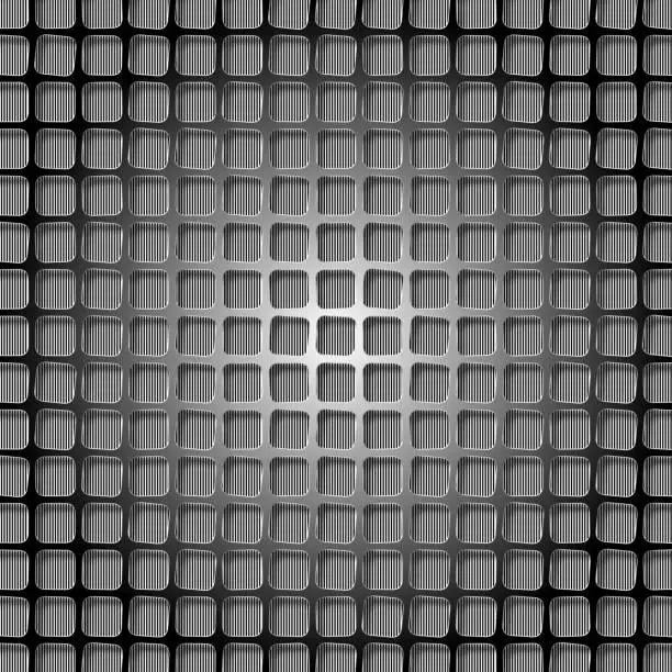 Vector illustration of 3D metallic grid of square holes.