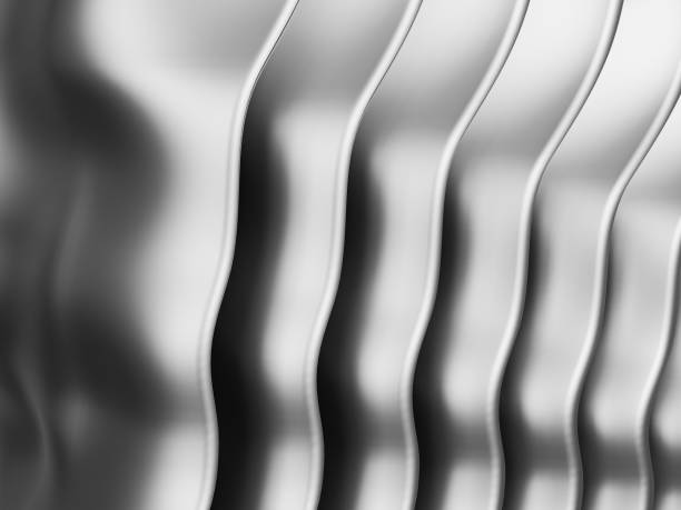istock Metal wave steel silver background 1885274773