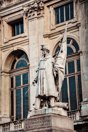 Monument To The Sardinian Army In Old Town of Turin, Italy