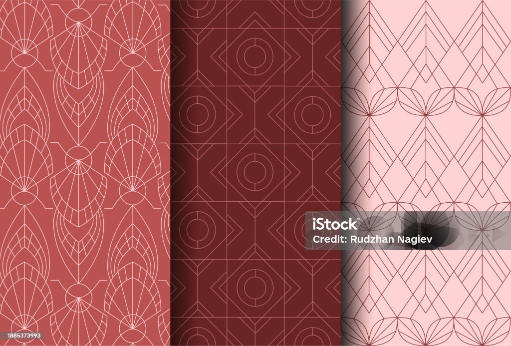 Simple Aesthetic Patterns Decorative Minimalistic Patterns Vector Set Stock Illustration ...