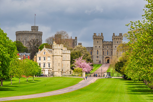 Windsor, UK - April 2018: Royal Windsor castle in Berkshire