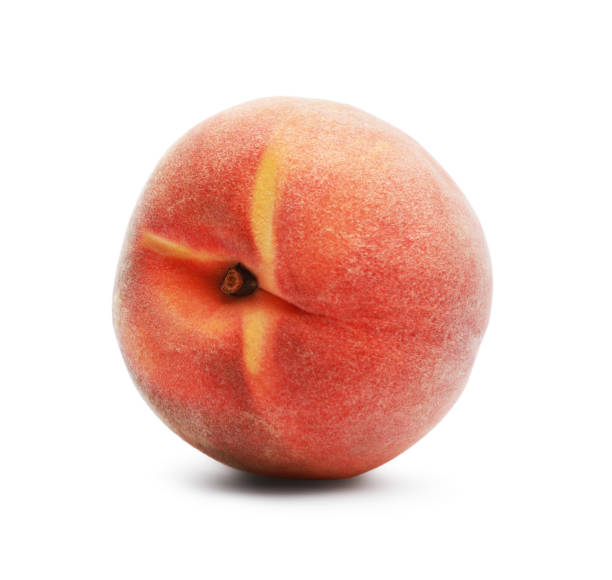 istock Delicious fresh ripe peach isolated on white 1885435847