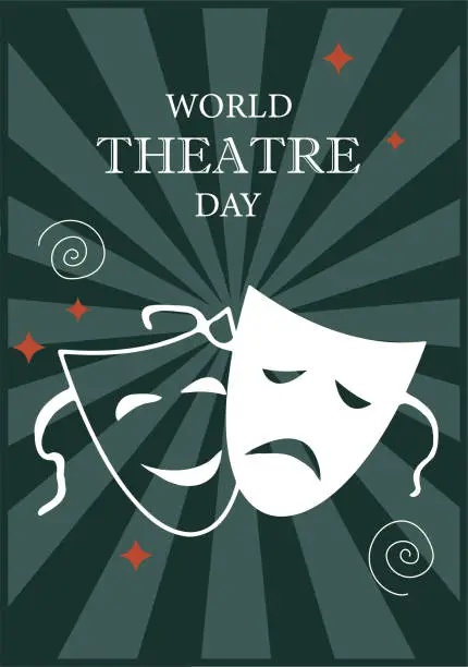 Vector illustration of World theater day vector poster