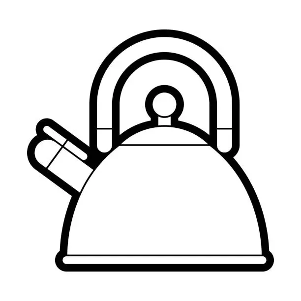 Vector illustration of Illustration of kettle. Stylized kitchen utensil item.