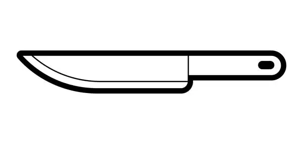 Vector illustration of Illustration of cooking knife. Stylized kitchen utensil item.