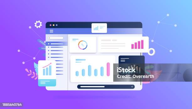 Advanced Analytics Abstract Analytics And Data Concept With Abstract Charts And Graphs Ilustrasi ...