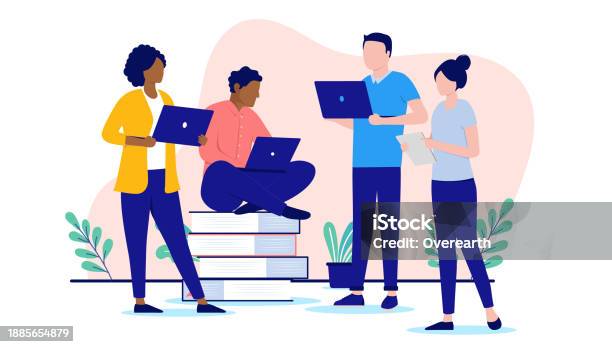 Person Abstracting Computer Office People With Computers Stock Illustration - Download Image Now ...
