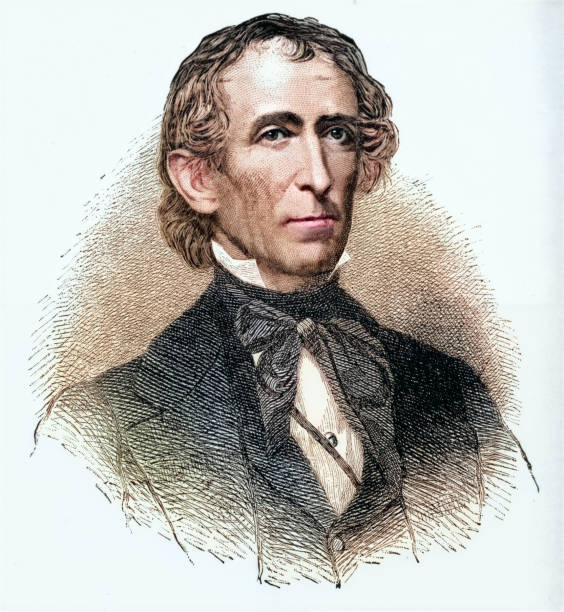 illustrations, cliparts, dessins animés et icônes de john tyler 10e président des états-unis portrait en couleur - john tyler