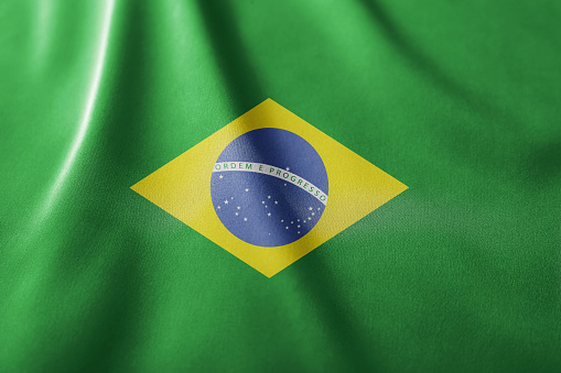 Flag of Federative Republic of Brazil. National country symbol