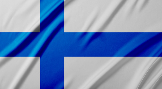 Flag of Republic of Finland. National country symbol