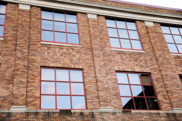 istock Brick building against blue sky, symbolizing stability and architectural legacy 1885737669