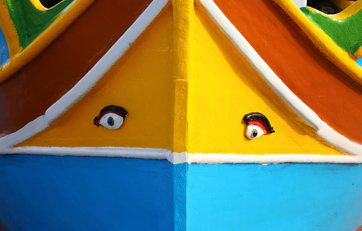 Colorful Traditional Fishing Boat in Marsaxlokk, Malta