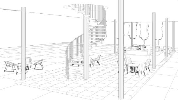 istock 3D illustration of coffee shop 1885792969