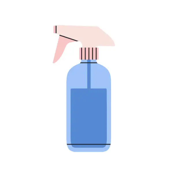 Vector illustration of Illustration of a spray, plastic bottle. Hairstyling staff.
