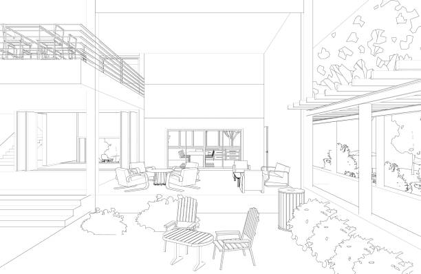 3D illustration of coffee shop