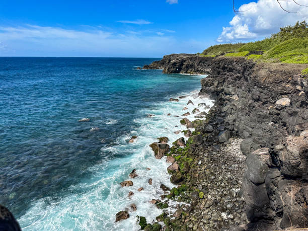 istock Volcanic black rock coastline 1885903651