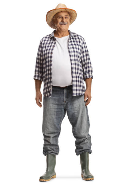 istock Mature farmer wearing gumboots and straw hat 1885981560