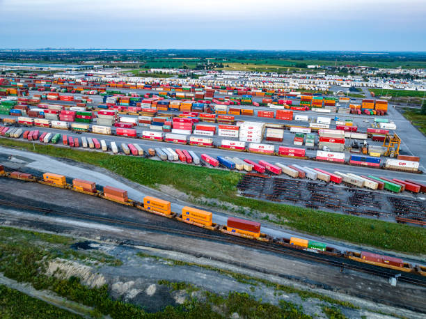 istock Canadian Pacific CPRailway Vaughan Intermodal Terminal in Kleinburg, Canada 1885988180