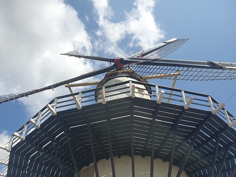 Traditional Dutch windmill in the city of Willemstad Netherlands