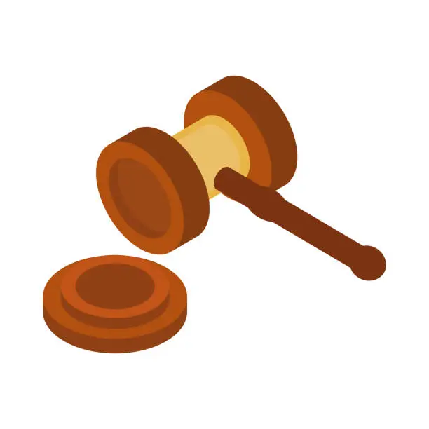 Vector illustration of gavel law and justice