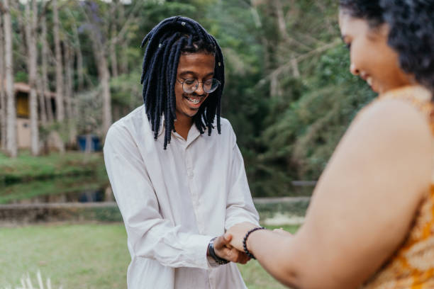 istock Marriage proposal in the natural park 1886069908