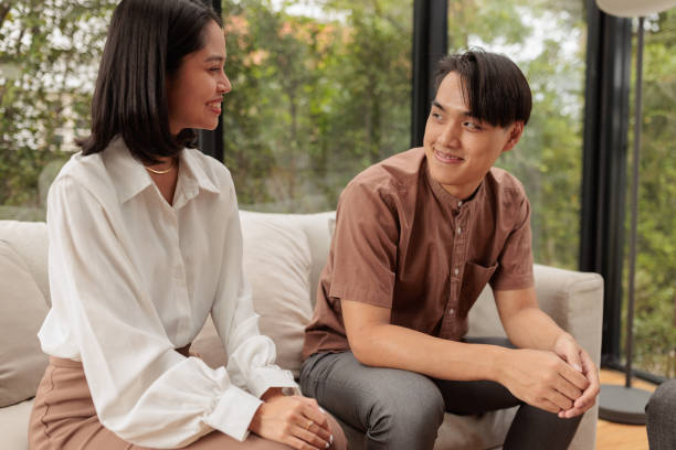 istock Smiling couple looking forward to their new home 1886099313