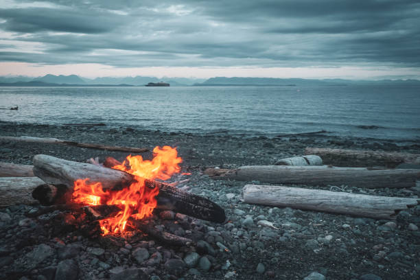 istock Beachfire in Campbell River, Vancouver Island, BC, Canada 1886134040
