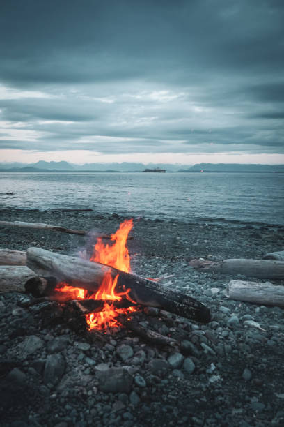 istock Beachfire in Campbell River, Vancouver Island, BC, Canada 1886134042