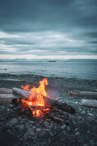 istock Beachfire in Campbell River, Vancouver Island, BC, Canada 1886134047