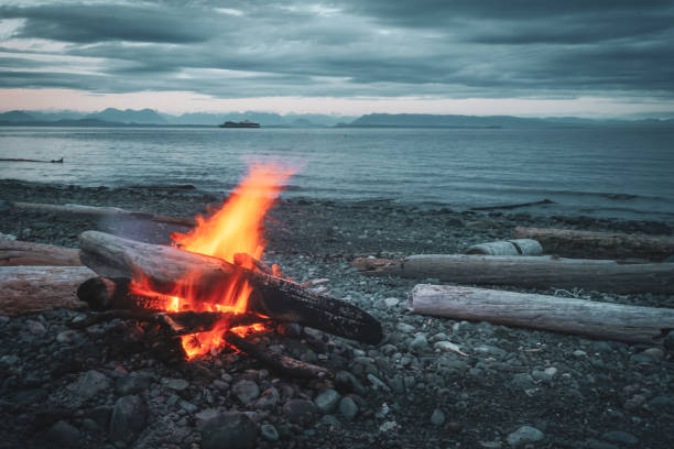 istock Beachfire in Campbell River, Vancouver Island, BC, Canada 1886134561