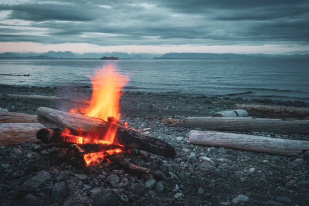 istock Beachfire in Campbell River, Vancouver Island, BC, Canada 1886134565
