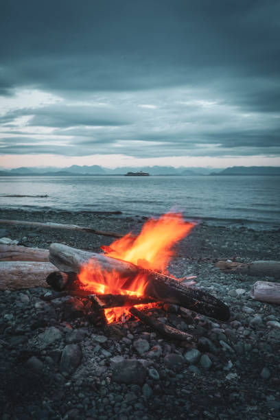 istock Beachfire in Campbell River, Vancouver Island, BC, Canada 1886134569